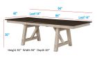 5pc Cottage Style Extendable Dining Table Set Chalk Gray Tow Tone Finish Upholstered Chair Dining Room Wooden Furniture Two Self-Storing Refectory Lea
