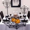 32 PCS Horrible decoration set, Lace Tablecloth, Spider Web Pentagram Round Table Mat, Black Spider Web Fireplace Cloth