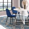 Evatt 5-Piece Round Dining Set, Trestle Round Table with 4 Stylish Chairs, Blue