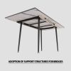 47"-63" extendable MDF modern dining table and chair set, suitable for 2-6 people, white dining table and modern beige round dining chair 4-piece set
