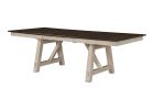 5pc Cottage Style Extendable Dining Table Set Chalk Gray Tow Tone Finish Upholstered Chair Dining Room Wooden Furniture Two Self-Storing Refectory Lea