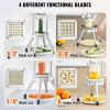 VEVOR Commercial Vegetable Fruit Chopper, Stainless Steel French Fry Cutter with 4 Blades 1/4" 3/8" 1/2", 6-wedge Slicer, Chopper Dicer with Tray