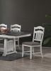 Antique White 7pc Dining Set Table w 2x Leaves Ladder Back 6x Chairs Classic Look Dining Room