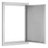 BBQ Access Door, 17W x 24H Inch Single Outdoor Kitchen Door, Stainless Steel Flush Mount Door, Wall Vertical Door with Recessed Handle, for BBQ Island