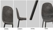 47"-63" extendable MDF modern dining table and chair set, suitable for 2-6 people, white dining table and modern grey round dining chair 4-piece set