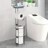 Toilet paper holder with shelf, bathroom freestanding toilet paper holder, clearance disposal