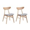 Wooden Dining Table Set,42.01 Inch Modern Simple Design Round Kitchen Table and Fabric Upholstered Dining Chairs for Dining Room, Kitchen