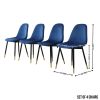 Evatt 5-Piece Round Dining Set, Trestle Round Table with 4 Stylish Chairs, Blue