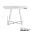 Evatt 5-Piece Round Dining Set, Trestle Round Table with 4 Stylish Chairs, Blue