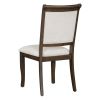 TREXM 5-Piece Retro Dining Set, Round Table with Pedestal Table Base and 4 Upholstered Chairs for Dining Room and Kitchen (Espresso)