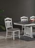 Antique White 7pc Dining Set Table w 2x Leaves Ladder Back 6x Chairs Classic Look Dining Room