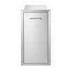 VEVOR Pull Out Trash Drawer 13.6Wx26Hx19.3D Inch Lower Sliding Rails Stainless Steel Roll Out Trash Bin Pull Out Tray Outdoor Kitchen Trash Drawer wit