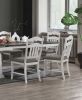 Antique White 7pc Dining Set Table w 2x Leaves Ladder Back 6x Chairs Classic Look Dining Room