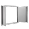 BBQ Access Door, 31W x 24H Inch Double Outdoor Kitchen Door, Stainless Steel Flush Mount Door, Wall Vertical Door with Recessed Handles