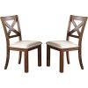 Dining Table 1x Bench and 4x Side Chairs Natural Brown Finish Solid wood 6pc Dining Table Wooden Contemporary Style Kitchen Dining Room Furniture