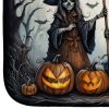 Witches Spooky Halloween Dish Drying Mat Absorbent Dish Drying Mat Pad for Kitchen Counter Dish Drainer Mat for Countertop, 14 x 21", Multicolor