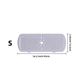 1pc Silicone Sink Faucet Mat Splash Guard; Kitchen Sink Draining Pad Behind Faucet Dish Drying Mat For Countertop; Bathroom; Farmhouse (Color: Light Gray, size: S)