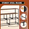Coloured bedroom dresser with 5 fabric drawers, entertainment center with open shelves and 45" TV power outlets, vanity TV cabinet with closet storage